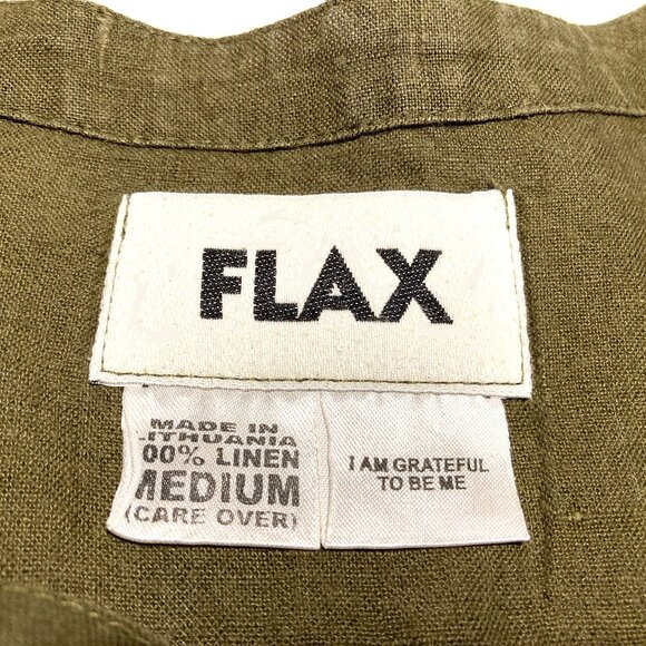 FLAX 100% Linen Top with 3-button Feature - Picture 5 of 11